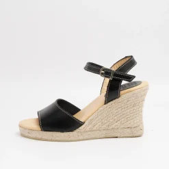 Babette Yute Wedge Sandal Negro