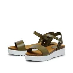 Eden Leather Sandal Olive