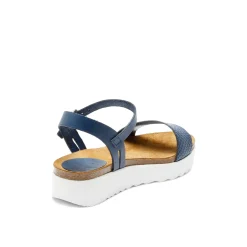Eden Leather Sandal Snake Blue