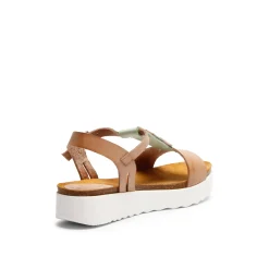 Emilia Leather Sandal Beige-Multi
