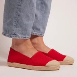 Evita Cotton Espadrille Red
