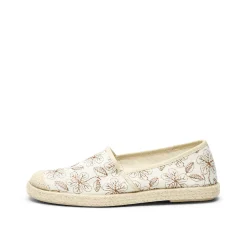 Evita Espadrille Flowers Off White