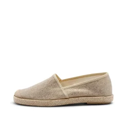 Evita Espadrille Metallic Plain Taupe
