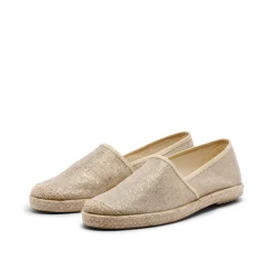 Evita Espadrille Metallic Plain Taupe