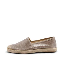 Evita Espadrille Metallic Plain Rose