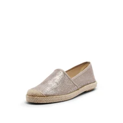 Evita Espadrille Metallic Plain Rose