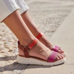 Feli Leather Sandal Fuchsia Multi