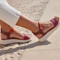 Feli Leather Sandal Fuchsia Multi