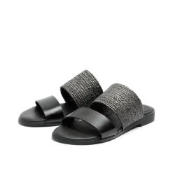 Fibi Leather Sandal Black