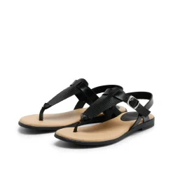 Flora Leather Sandal Black
