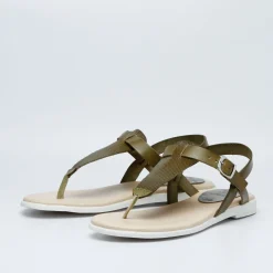 Flora Leather Sandal Olive