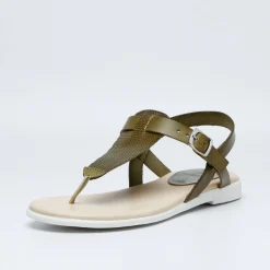 Flora Leather Sandal Olive