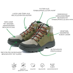 Hiking Hemp Olive Bootie