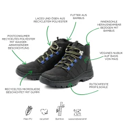 Hiking Vegan Black Bootie