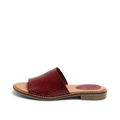 Kaja Leather Sandal Snake Bordo