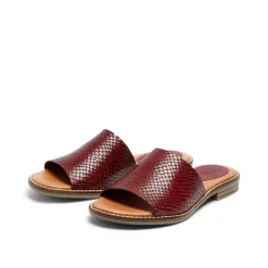Kaja Leather Sandal Snake Bordo