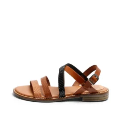 Kiki Leather Sandal Whisky-Multi