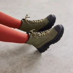 Nelly Olive Vegan Lace Boot