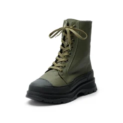 Nelly Olive Vegan Lace Boot