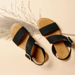Reba Leather Sandal Black
