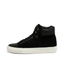 Sally Suede Black High Top Sneaker