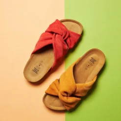 Senna Suede Leather Sandal Red