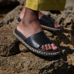Sina Black Corn Slipon Sandal