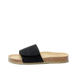 Sunny Hemp Black Slipon Sandal