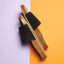 Sunny Hemp Black Slipon Sandal