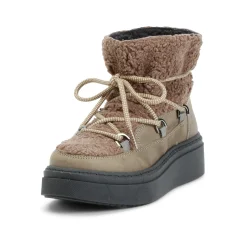 Svea Furry Olive Winter Bootie