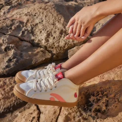 Taylor Organic Sneaker Offwhite Neon-Pink